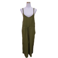 Preloved Miira Mew Army Green V neck Sleeveless Maxi Jumpsuit Women M