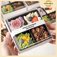 10pcs Four-Piece Cake Packaging Box Happy Cake Box Tirami Packaging Box Dessert Packaging Box Dispos