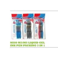 NISO M3 0.5 LIQUID GEL INK PEN PACKING 3 IN 1