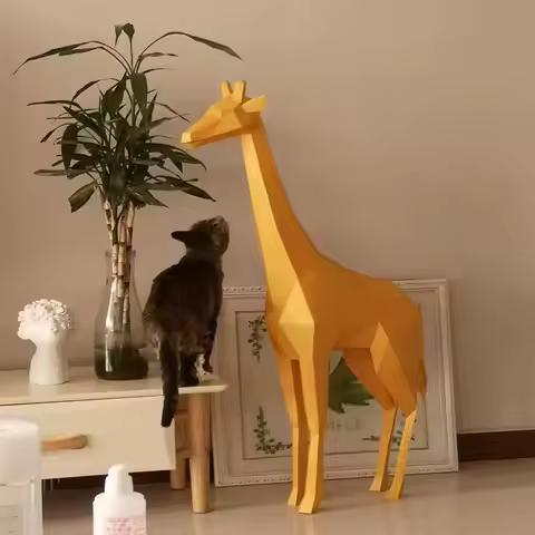 1m Giraffe Large Animal Paper Model Sculpture Home Decor Office Store Decoration Handmade Origami 3D