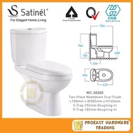 Satinel WC 2020S Two Piece Washdown Dual Flush toilet bowl