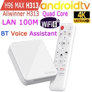 H96 Max H313 Android TV Box Allwinner Quad Core 4K HDR 100M LAN Wifi6 Wifi 2.4G BT Voice Assistant M