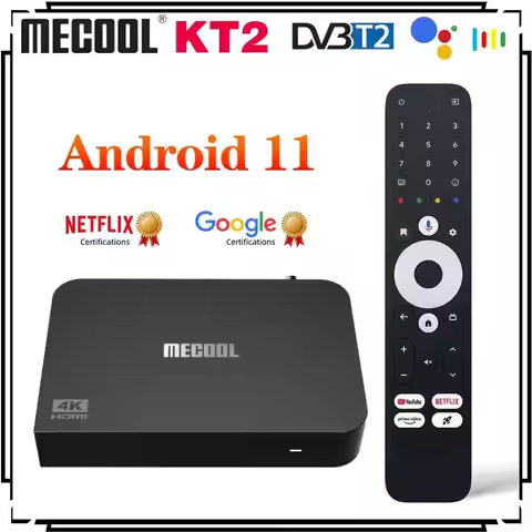 Mecool KT2 Android 11 TV Box Amlogic S905Y4-B Google Netflix Certified Support DVB-T2/T 2T2R Wifi 4K