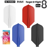 TARGET 8 FLIGHT DARTS FLIGHT - 4 COLORS SLIM DART FLIGHTS 3PCS/PACK