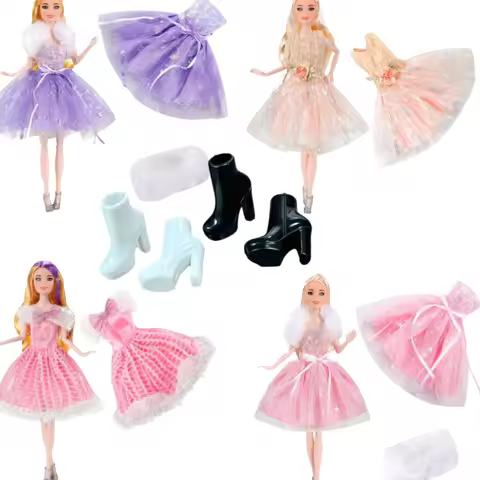 Fashion Elegant Party Clothes with Shawl Princess Dresses Suit Bag Shoes Casual Wears for 30cm for B