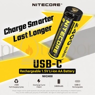 NITECORE NH2400 USB-C Rechargeable AA Battery 2400mAh 1.5V Li-ion Battery Fast Charging Rechargeable