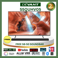 DEVANT 55QUHV05 55 inch Ultra HD (UHD) 4K Quantum Smart TV - Netflix YouTube and FREE Wall Bracket w