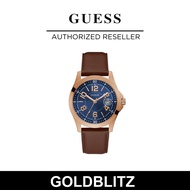 Guess GW0251G3 Rose Gold Tone Case Brown Genuine Leather Watch