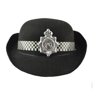 Cop Hat Women Black Officer Stage Costume Cosplay Uniform Role Play Prop Festival Theme Party Dress 