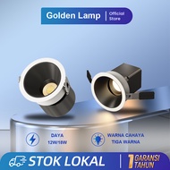 CAHAYA 12W 18W Round & Square COB LED Downlight, Anti-Glare, Comfortable & Sharp Light, CRI Ra98+ RG