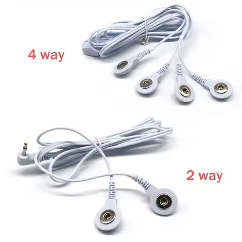 2/4Way Lead Wire 3.5/2.5mm Snap Connector Cable TENS Unit Electrode Pads Replacement Massager Access