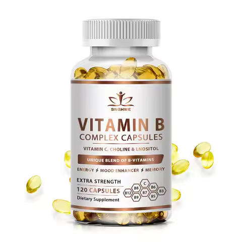B-Complex Vitamin Supplements (B1 B2 B3 B5 B6 B12 Folic Acid&Biotin) Relieve Stress Improve Immunity