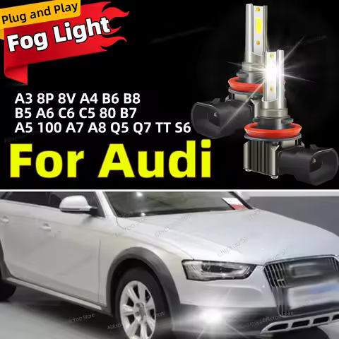 2Pcs LED Car Fog Lights Bulb Front Lamp 6000K Canbus for Audi A3 8P 8V A4 B6 B8 B5 A6 C6 C5 80 B7 A5