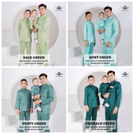 SET SEDONDON Pazze Baju Melayu Modern Slim Fit Mint Green Mint Sage Green Baby Yellow