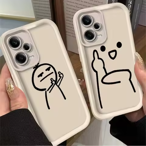 Cartoon Fun Stickman Phone Case For Xiaomi Redmi Note13 14 14S 12 11 Pro Plus 5G 12S 11S 10S 10 9 Re