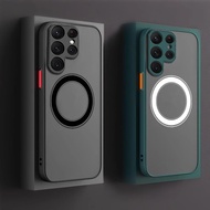 Suitable for Samsung S25 S24 S23 S22 Magnetic Phone Case A52 A53 A73 Matte Anti Drop Protection Sams