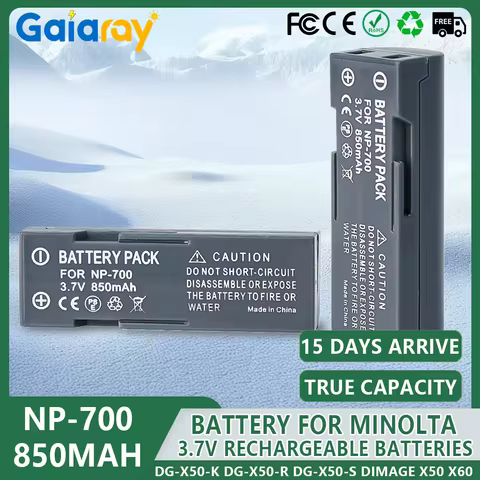 1-6PCS NP-700 NP 700 NP700 Battery For Minolta DG-X50-K DG-X50-R DG-X50-S DiMAGE X50 X60 Camera Came