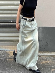 เสื้อผ้าแนวสตรีทยุโรปแนววินเทจของผู้หญิงเสื้อผ้าเอวสูงสำหรับเด็กผู้หญิงเซ็กซี่เสื้อผ้าแฟชั่น Faldas Largas S-3XL วัยรุ่นกระโปรงยาวผ้าเดนิม