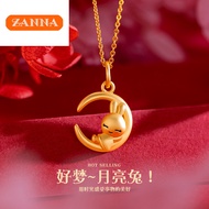 916 gold necklace Moon rabbit necklace for women