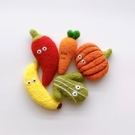 羊毛氈 南瓜/香蕉/紅蘿蔔/仙人掌/辣椒鑰匙圈/別針