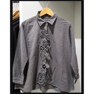 [RANARA] Premium Linen Top | Grey Grey