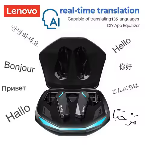 Choice New Lenovo GM2Pro AI TWS Bluetooth Earphones GM2 PRO AI HiFi Smart Touch Headsets AI Real-tim