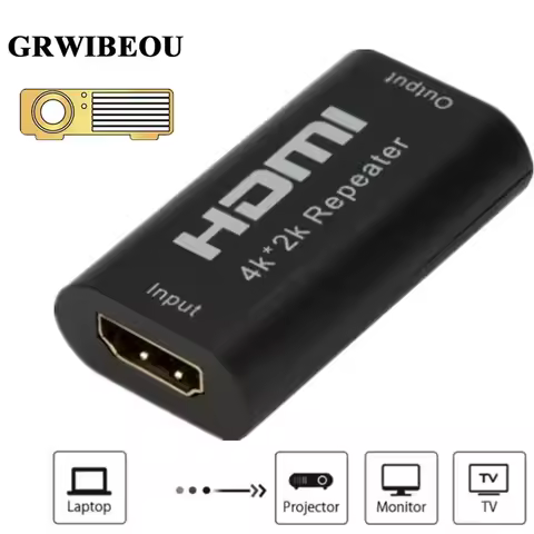 GRWIBEOU Mini 4K x 2K HDMI Extender Repeater Up to 40M V1.4 3D 1080P HD Adapter Signal Amplifier Boo
