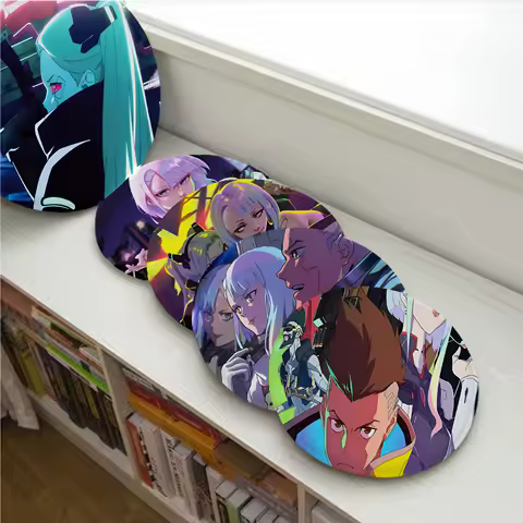 Anime C-Cyberpunk-E-Edgerunner Square Stool Pad Patio Home Kitchen Office Chair Seat Cushion Pads So