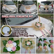 BUNGA MOBIL PENGANTIN 3 WARNA MAGNET FREE 6 BUNGA KECIL