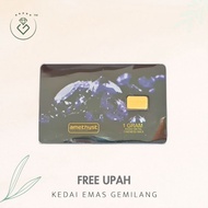 [Kedai Emas Gemilang] 800725 Amethyst Gold Creation 1G Gold Bar (Aq03206) (1.5Cm) (1G) [999 Gold]