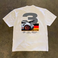 PORSCHE White Short Sleeve, 911, 718, GT3 Racing Pattern, Retro Street Trendy T-Shirt