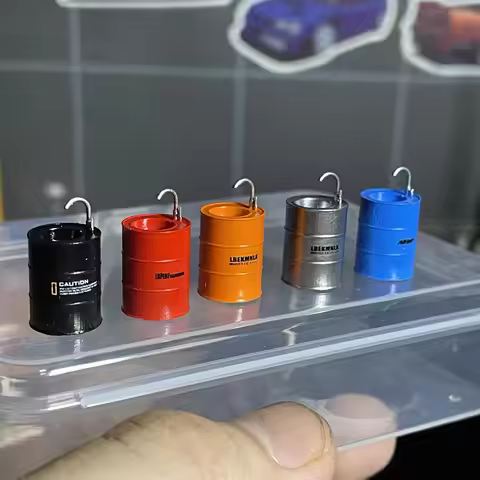 1:64 Scale Oil Drum Sink Model American Vintage Garage Decoration Scene Diorama