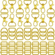 56Pcs/Set Swivel Clasp D Ring and Slider Clasp Set Lanyard Snap Hook Keychain Clip Hook D Keychain R