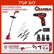 Combo Set QUASA 12V Cordless Grass Trimmer + 2-Speed LI-ION Cordless Drill Q3P-12TDC