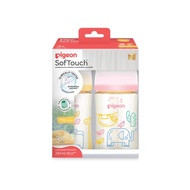 Pigeon พีเจ้น ขวดนมคอกว้างสีชา PPSU ลาย SAFARI 5ออนซ์ และ 8ออนซ์ แพ็คคู่