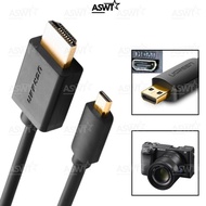 Micro HDMI cable connects computer to sony camcorder HDR-CX405, HDR-CX410, HDR-CX410VE 2m 3m long - 