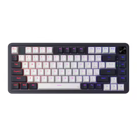 Redragon K673 PRO 75% Wireless Gasket RGB Gaming Keyboard, 3-Modes 81 Keys Compact Mechanical Keyboa