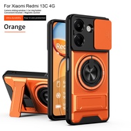 For Xiaomi Poco C65 Case Poco C65 Cover Poco C65 Phone Case Magsafe Magnetic Fold Holder Military Ar