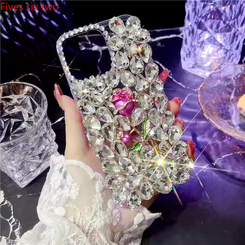 Luxury Full Diamond Silicon Case For VIVO V40 V30 V29 V27 V25 V23 V21 V20 V19 V17 Y38 Y28 Y17S Y02 Y