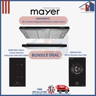 BUNDLE B DEAL - MAYER Kitchen Induction Hob + Gas Hob + 90cm Cooker Hood + PWP Oven