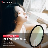 7Artisans Black Mist Diffusion 1/2 1/4 1/8 Filter 46Mm-82Mm Mist Dreamy Cinematic Effect For Veo/Vlog/Portrait Photography