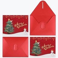 50 Pack 4 X6 Red Christmas Envelopes with 50 Pack Christmas Cards and 1 Pack Gold Glitter Pen, A4 Ch