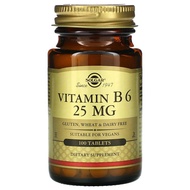 Solgar, Vitamin B6, 25mg / 50mg / 100mg (100 tablets) | 100 mg, 100 / 250 Vegetable Capsules