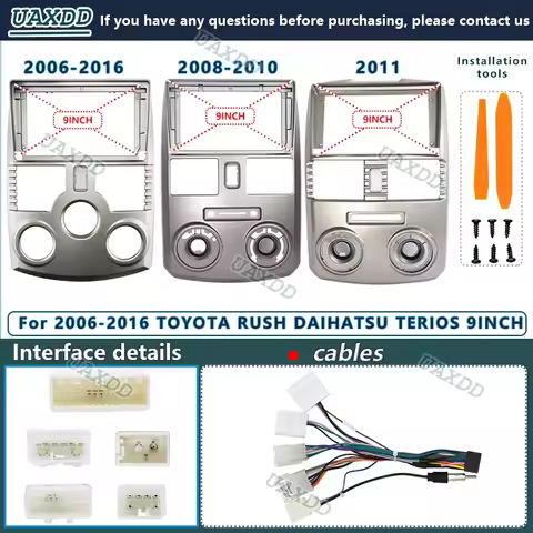 For TOYOTA 2006-2016 RUSH DAIHATSU TERIOS 9INCH Car player Radio Android stereo Harness screens navi