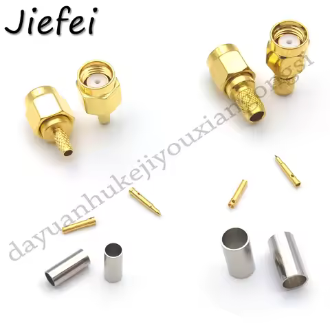 100PCS RF Connector SMA Male Plug / RP-SMA Male Jack Crimp ( RG58 LMR195 RG142 RG400 RG223 ) or ( RG