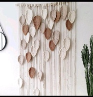 Hiasan dinding macrame daun leaf wall hanging