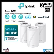 TP-LINK BE65 BE11000 WIFI 7 TRI-BAND WHOLE HOME AI-DRIVEN MESH WIFI ROUTER WITH HOMESHIELD DECO BE65