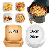 50Pcs Air Fryer Baking Paper for Barbecue Plate Round Oven Pan Pad 16/20cm AirFryer Oil-Proof Dispos