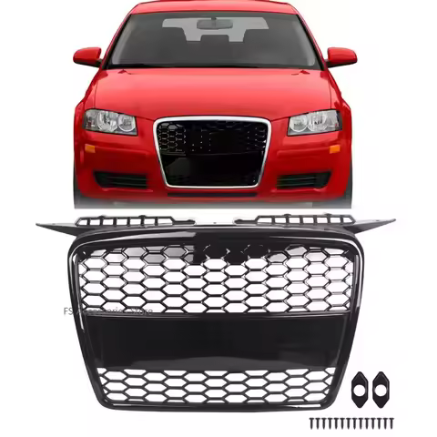 Glossy Black Car Front Bumper Center Grille For Audi A3/A3 Quattro 8P 2004-2008 8P4853651A Mesh Hone