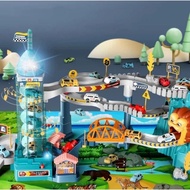 CHILDREN'S CAR TRACK TOY MOUNTAIN LION TRACK EDUCATIONAL ADVENTURE TRACK + 4 AUTOMATIC CARS & LIFT